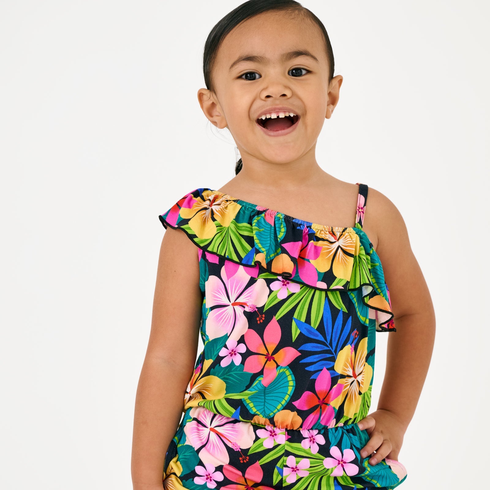 Jungle Blooms Asymmetrical Romper