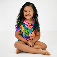 Jungle Blooms Two-Piece Short Sleeve & Shorts Pajama Set