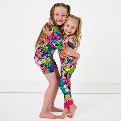 Jungle Blooms Two-Piece Short Sleeve & Shorts Pajama Set