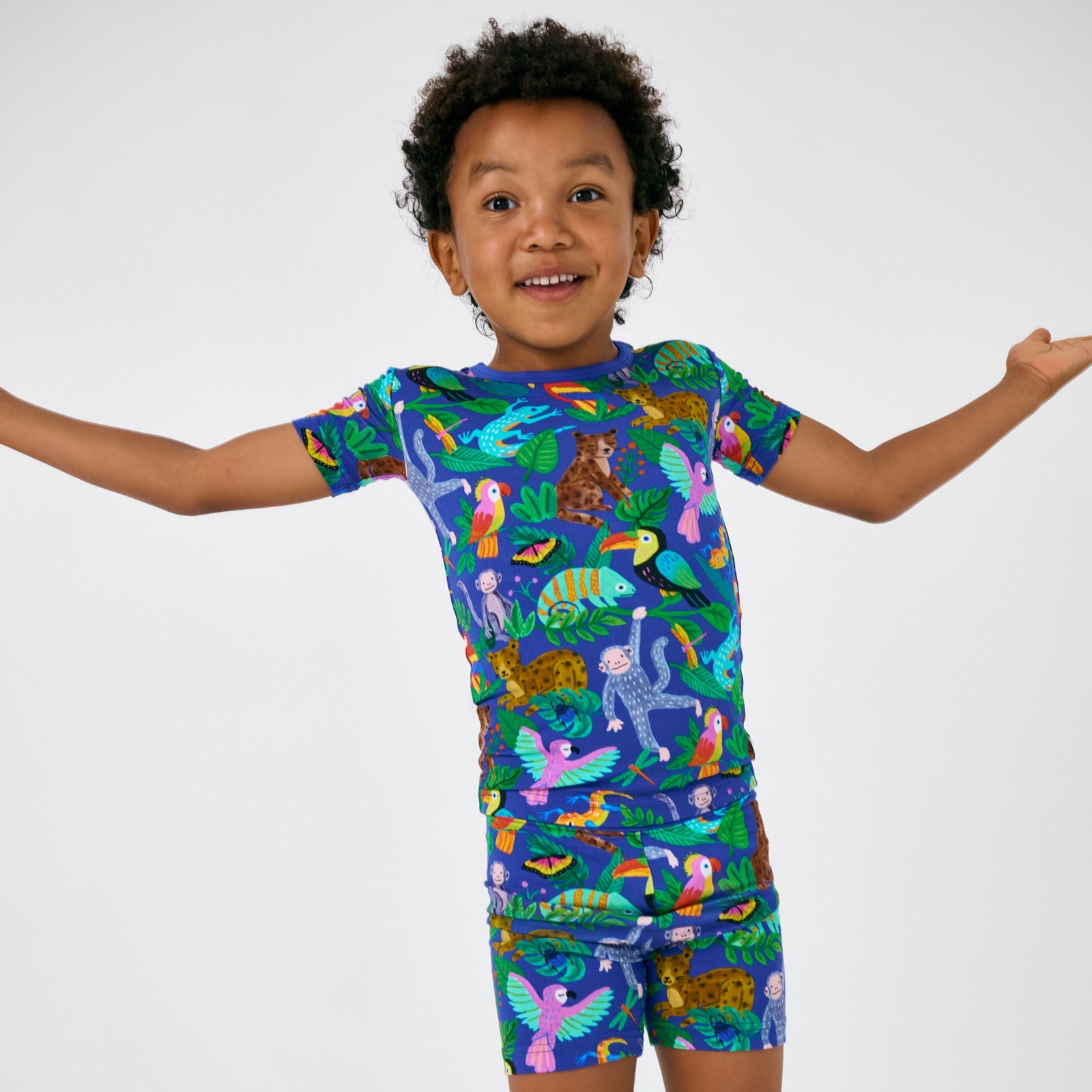 Jungle Jam Two-Piece Short Sleeve & Shorts Pajama Set