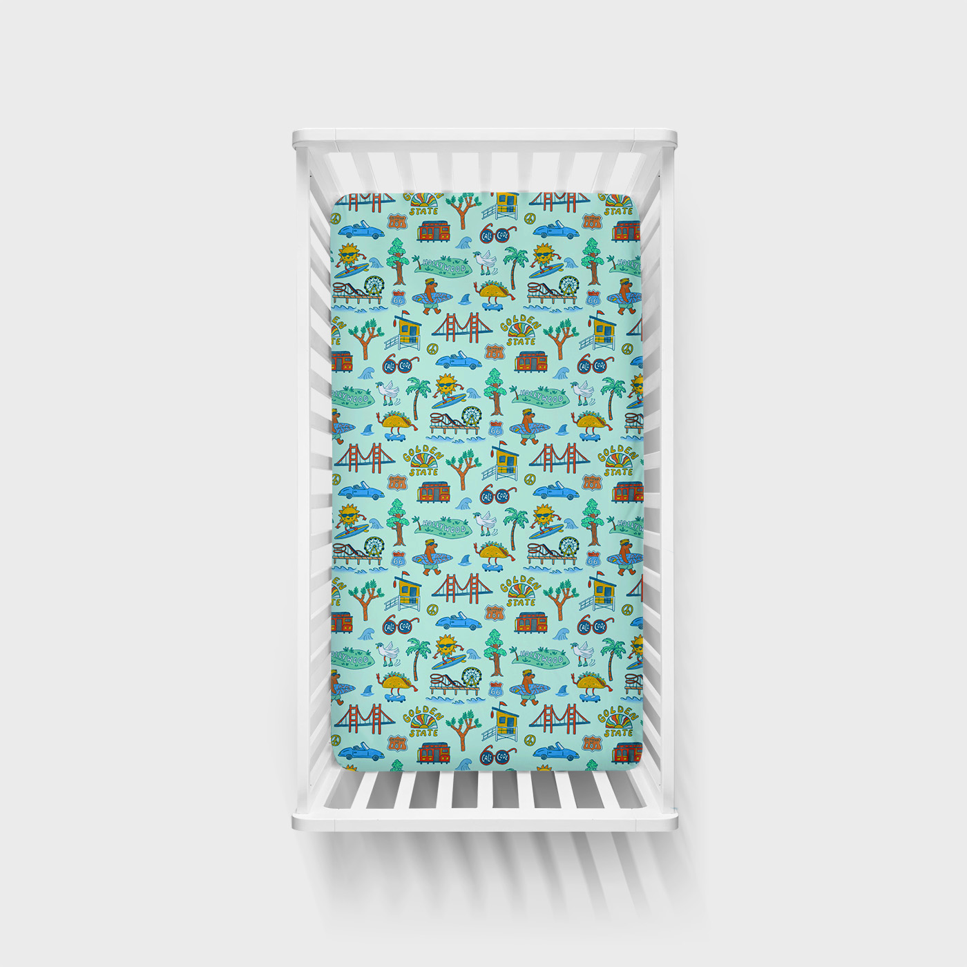 Golden State Fitted Crib Sheet
