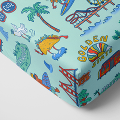 Golden State Fitted Crib Sheet
