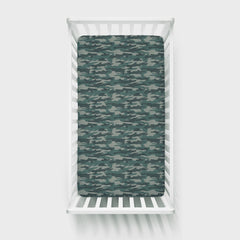 Vintage Camo Fitted Crib Sheet