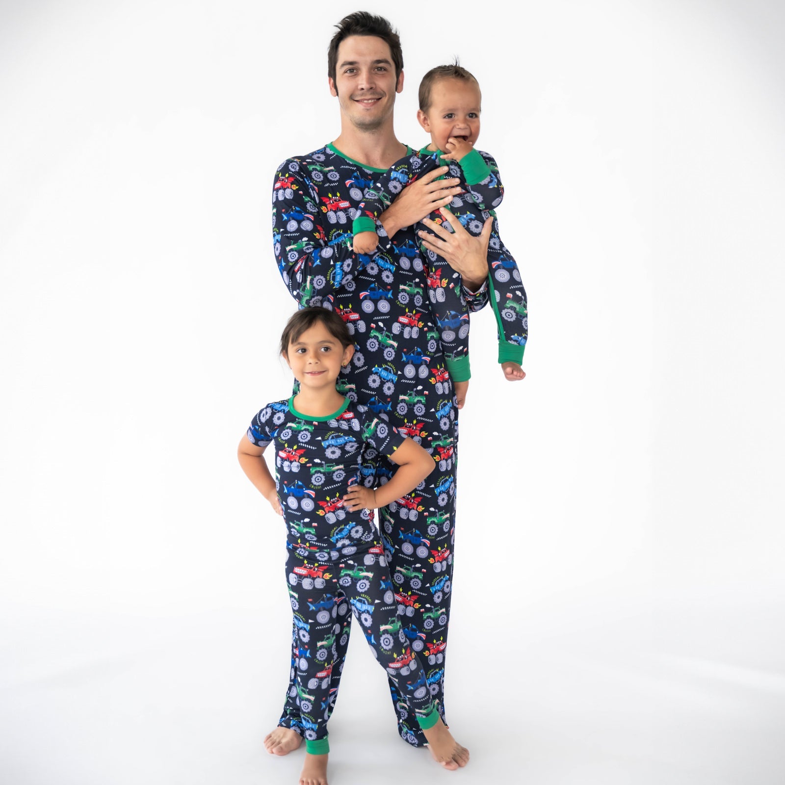 Monster Truck Madness Two-Piece Short Sleeve Pajama Set