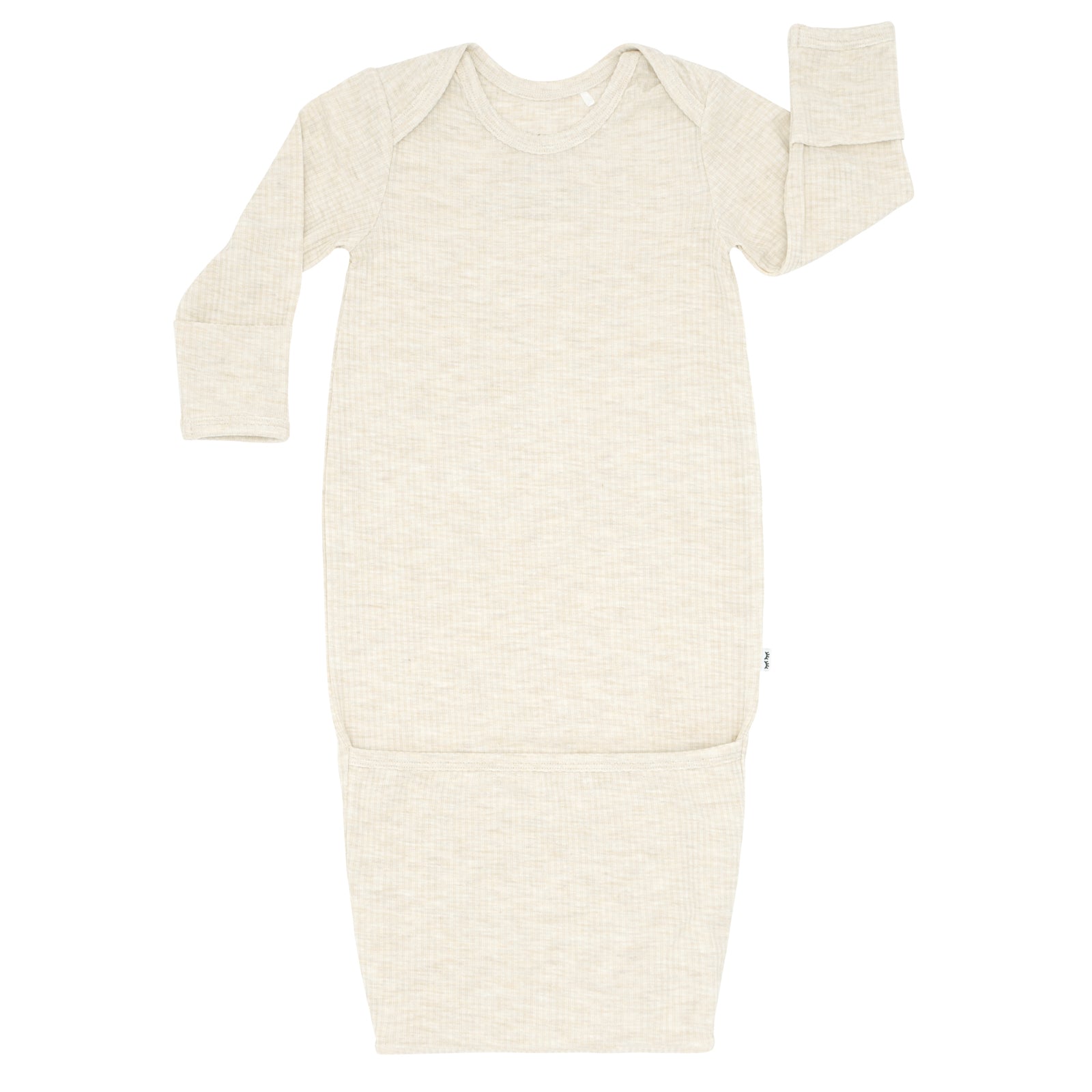 Heather Oatmeal Ribbed Infant Gown