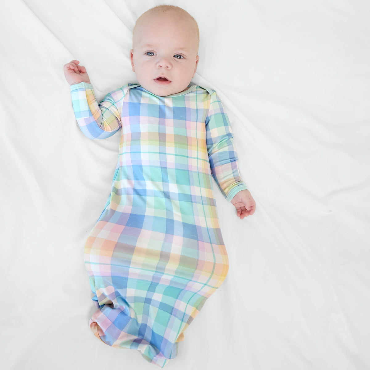 Pastel Plaid Infant Gown