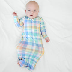 Pastel Plaid Infant Gown