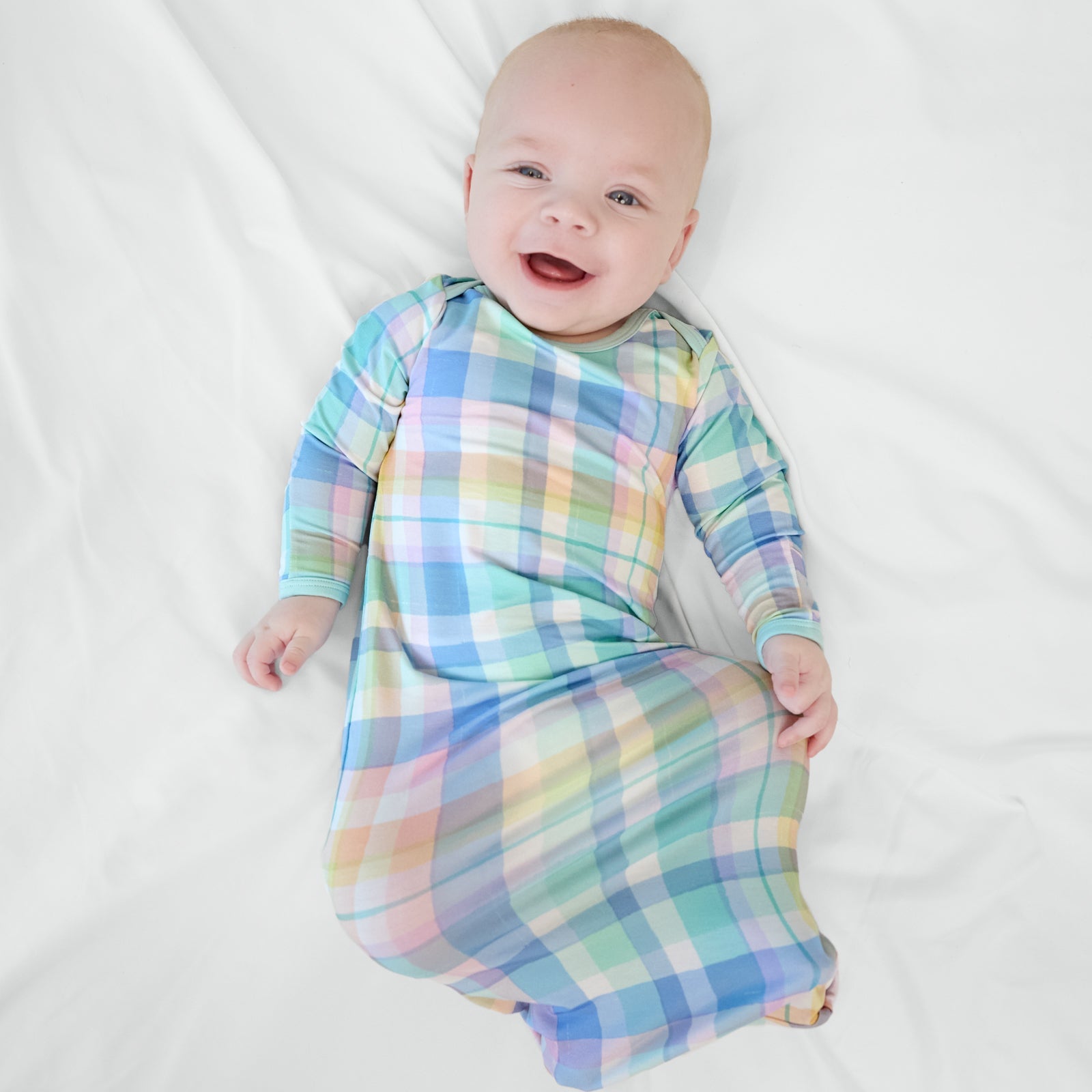 Pastel Plaid Infant Gown