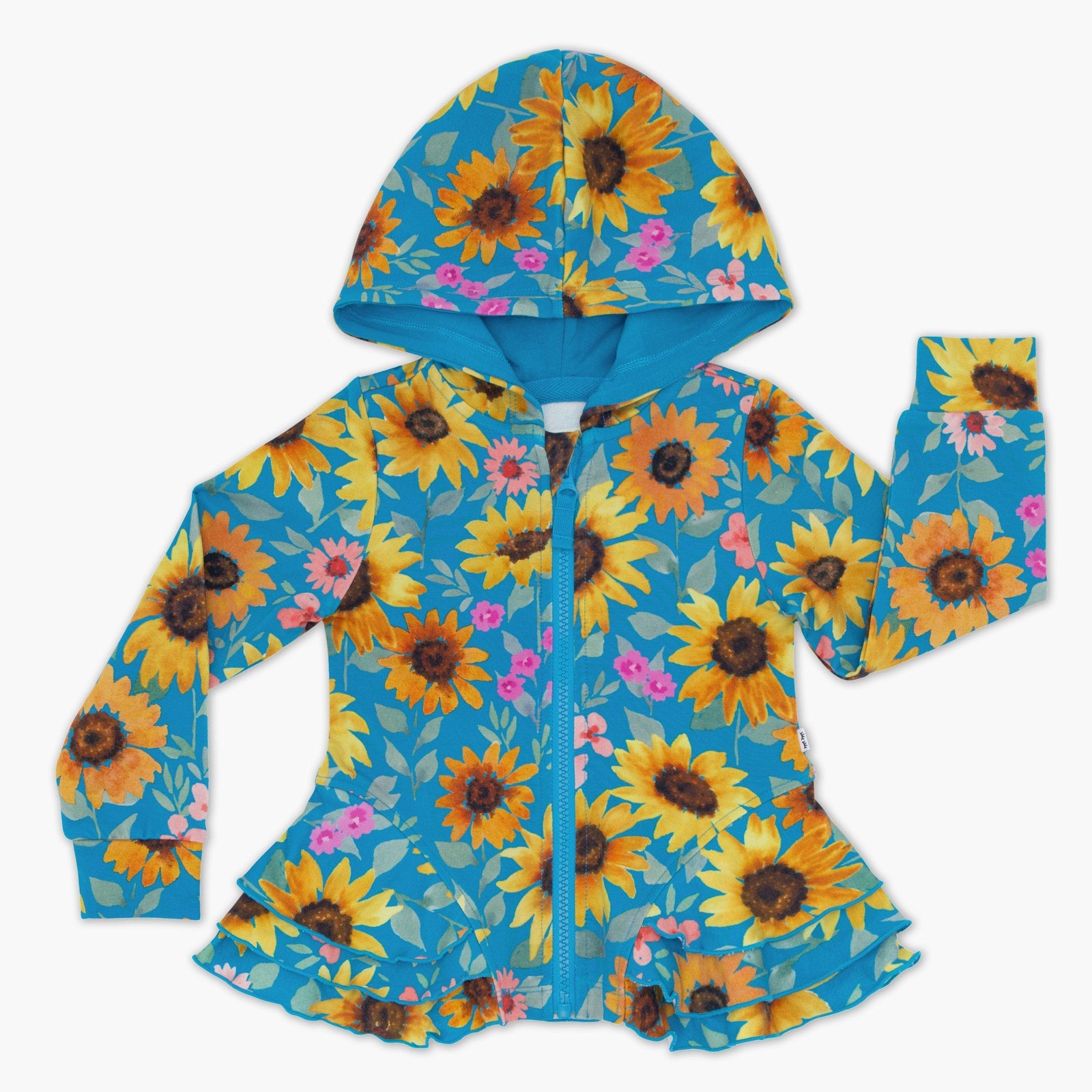 Sunflower Fields Peplum Hoodie