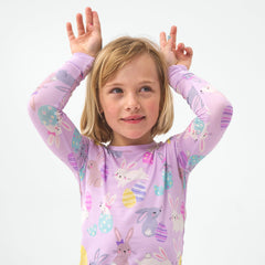 Lavender Hoppy Days Two-Piece Pajama Set