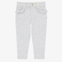 Light Heather Gray Ruffle Heart Pocket Pants