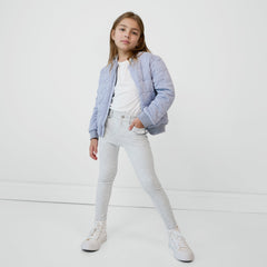 Light Heather Gray Ruffle Heart Pocket Pants