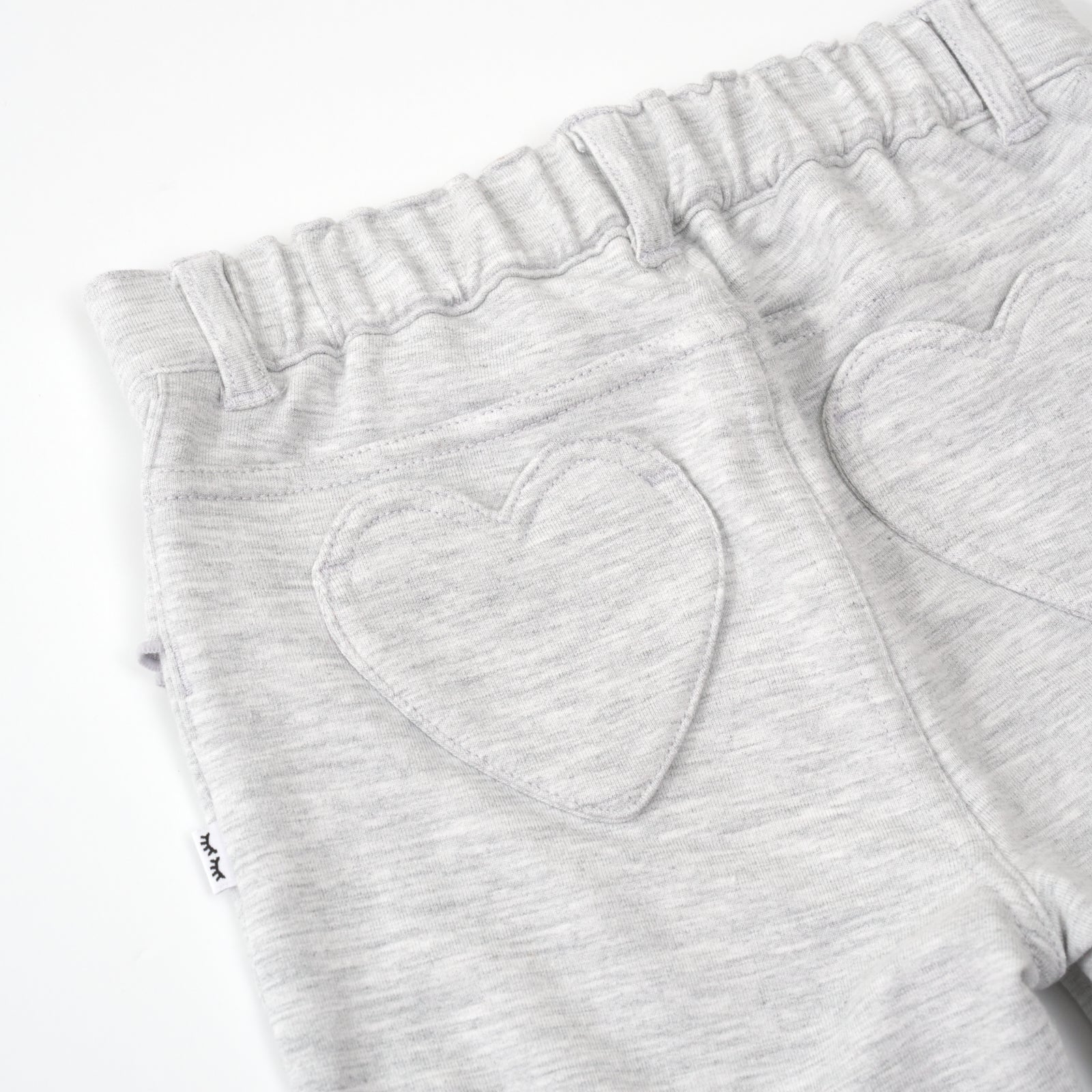 Light Heather Gray Ruffle Heart Pocket Pants
