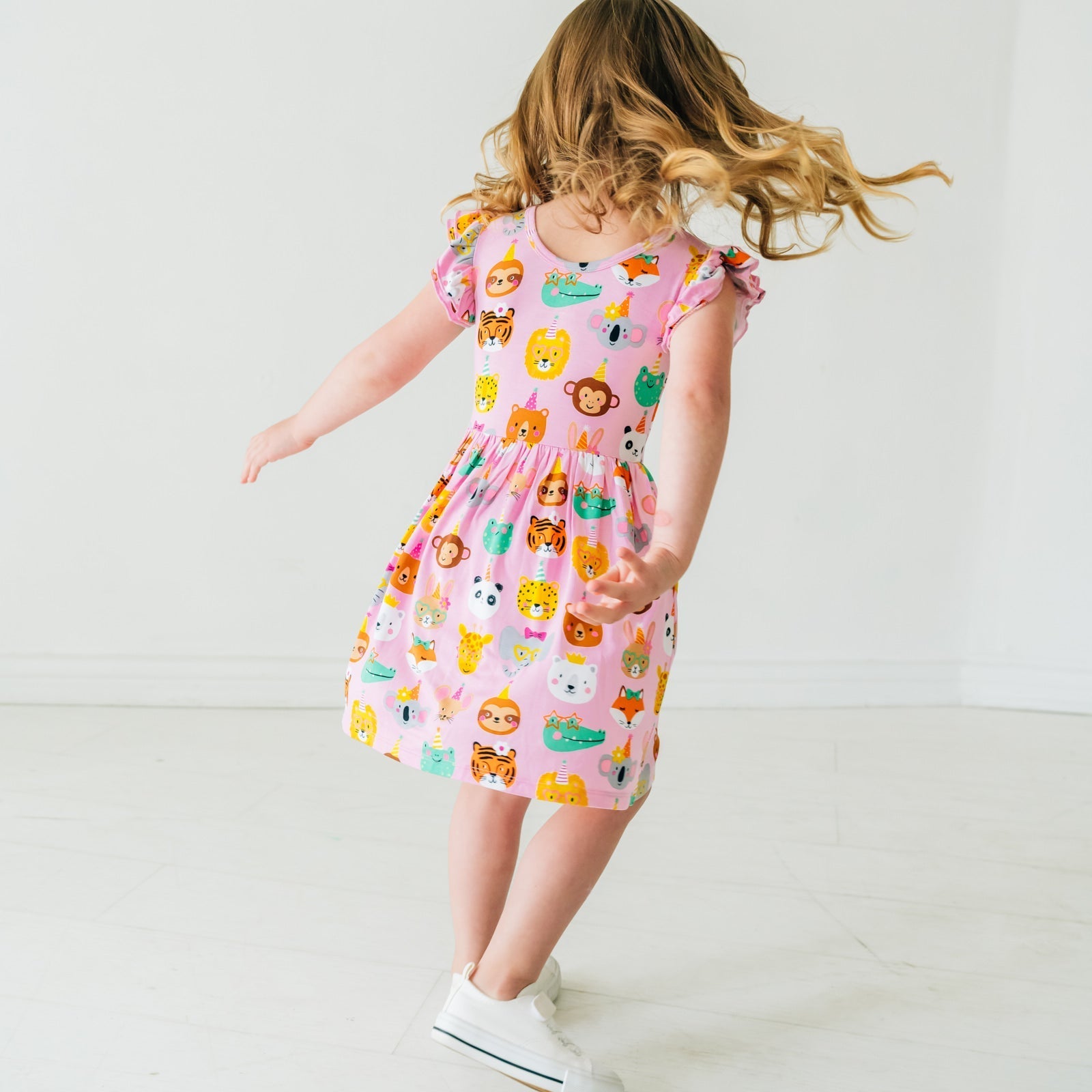 Pink Party Pals Flutter Skater Dress