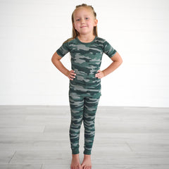 Vintage Camo Two-Piece Short Sleeve Pajama Set