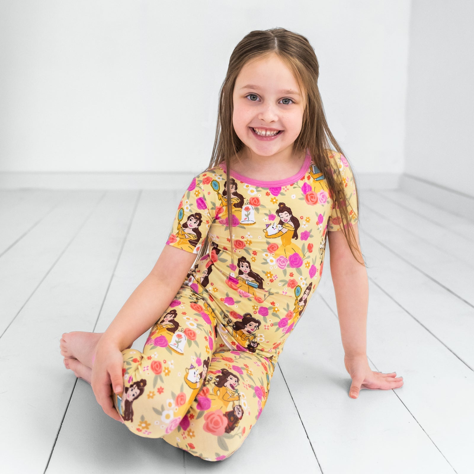 Disney Princess Belle Two-Piece Short Sleeve Pajama Set