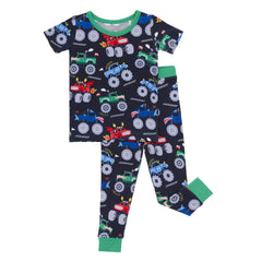 Monster Truck Madness Two-Piece Short Sleeve Pajama Set