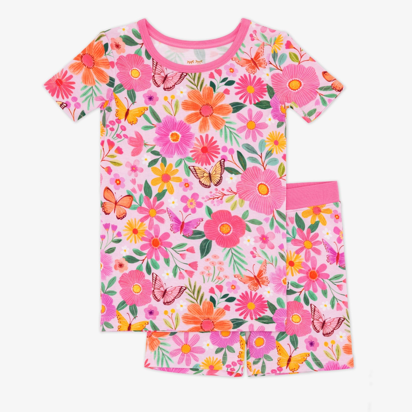 Butterfly Blooms Two-Piece Short Sleeve & Shorts Pajama Set