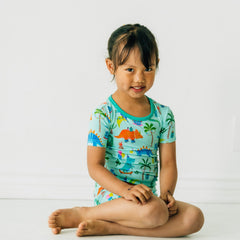 Prehistoric Party Two-Piece Short Sleeve & Shorts Pajama Set