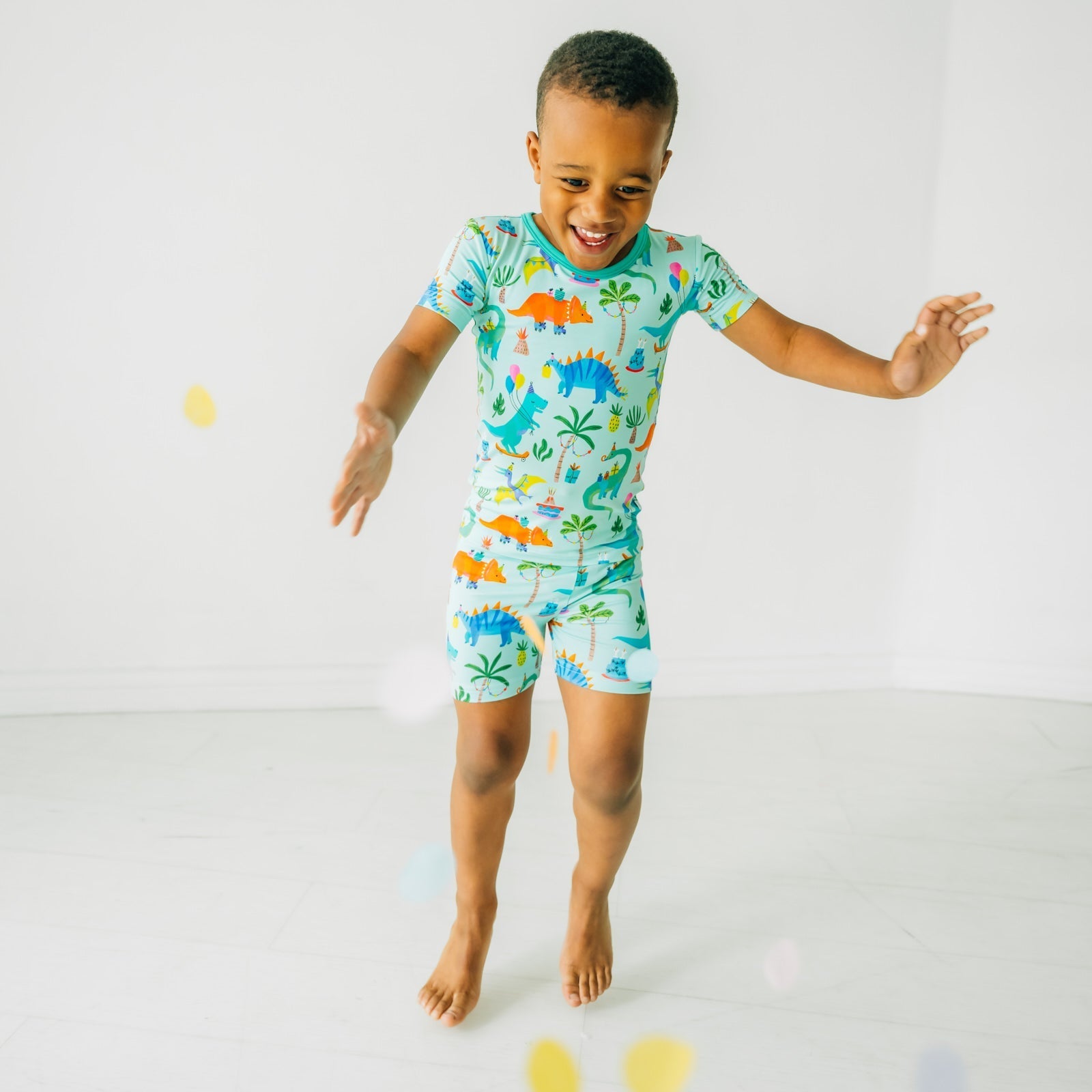 Prehistoric Party Two-Piece Short Sleeve & Shorts Pajama Set