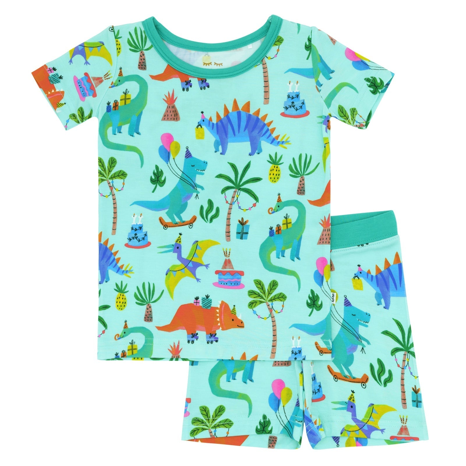 Prehistoric Party Two-Piece Short Sleeve & Shorts Pajama Set