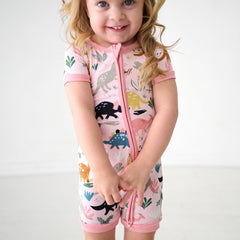 Pink Jurassic Jungle Shorty Zippy