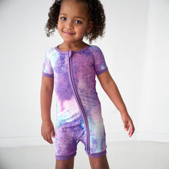 Purple Watercolor Shorty Zippy