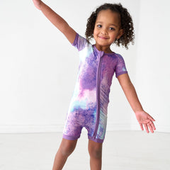 Purple Watercolor Shorty Zippy
