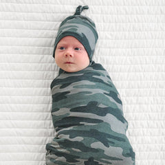 Vintage Camo Swaddle & Hat Set