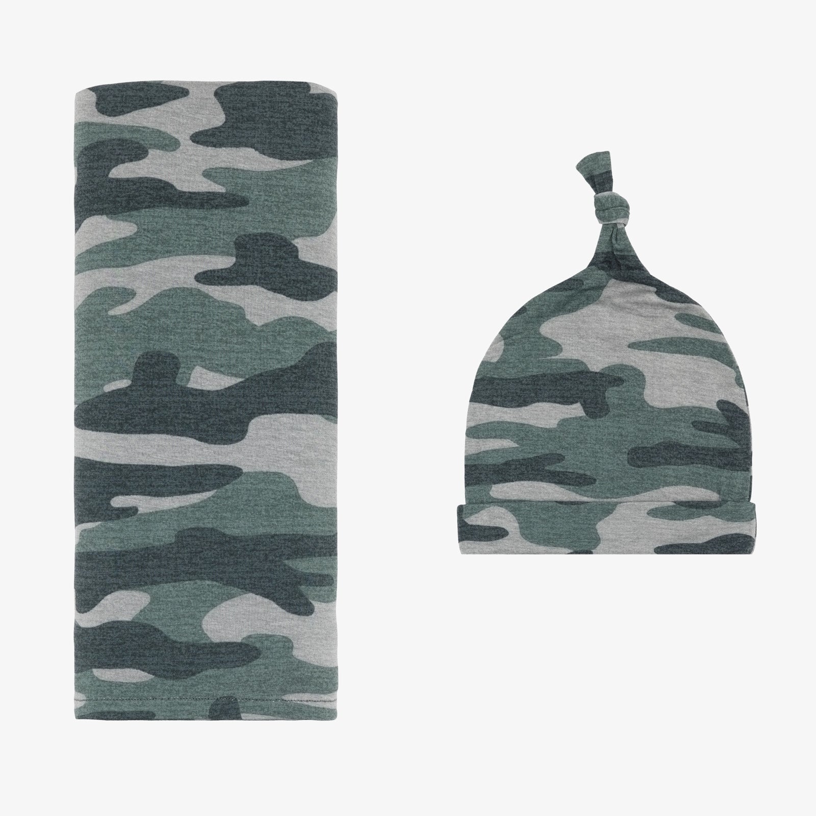 Vintage Camo Swaddle & Hat Set
