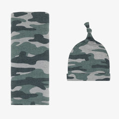 Vintage Camo Swaddle & Hat Set