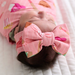 Pink All Stars Swaddle & Luxe Bow Headband Set