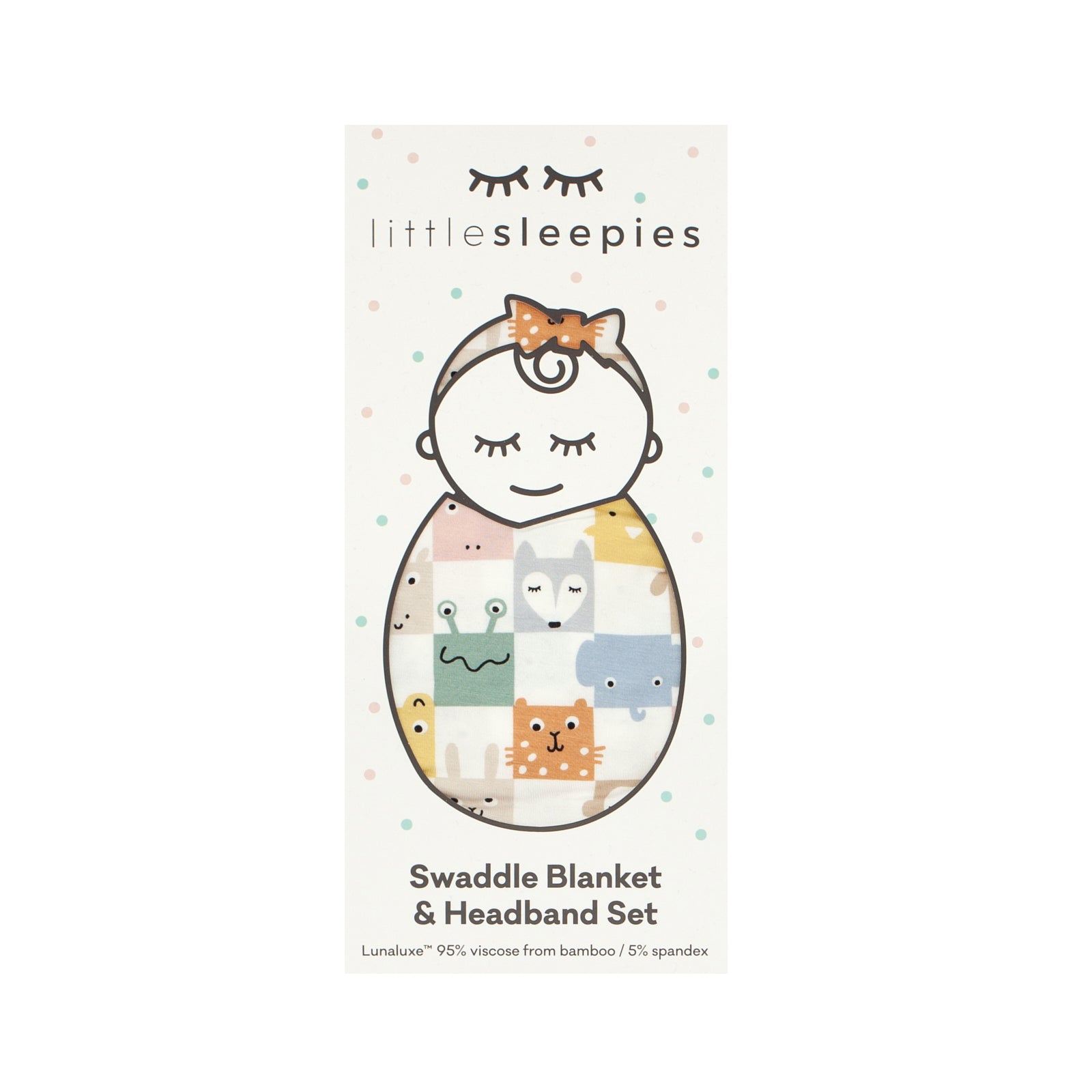 Check Mates Swaddle & Luxe Bow Headband Set