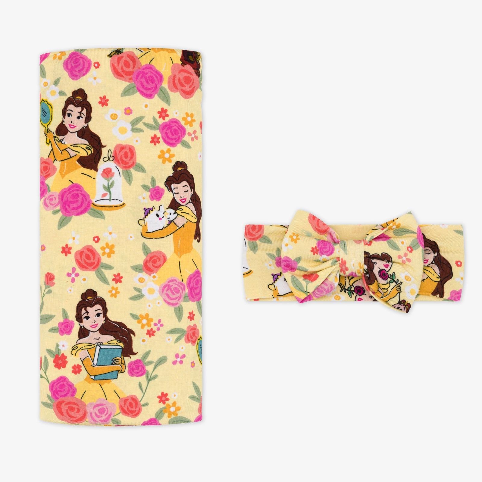 Disney Princess Belle Swaddle & Luxe Bow Headband Set