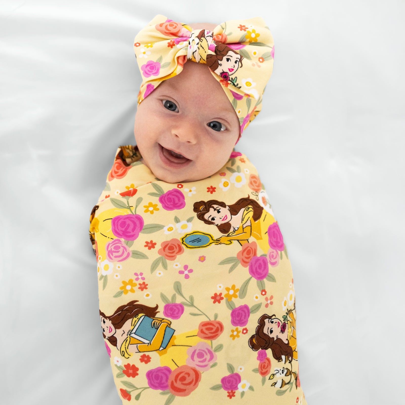 Disney Princess Belle Swaddle & Luxe Bow Headband Set