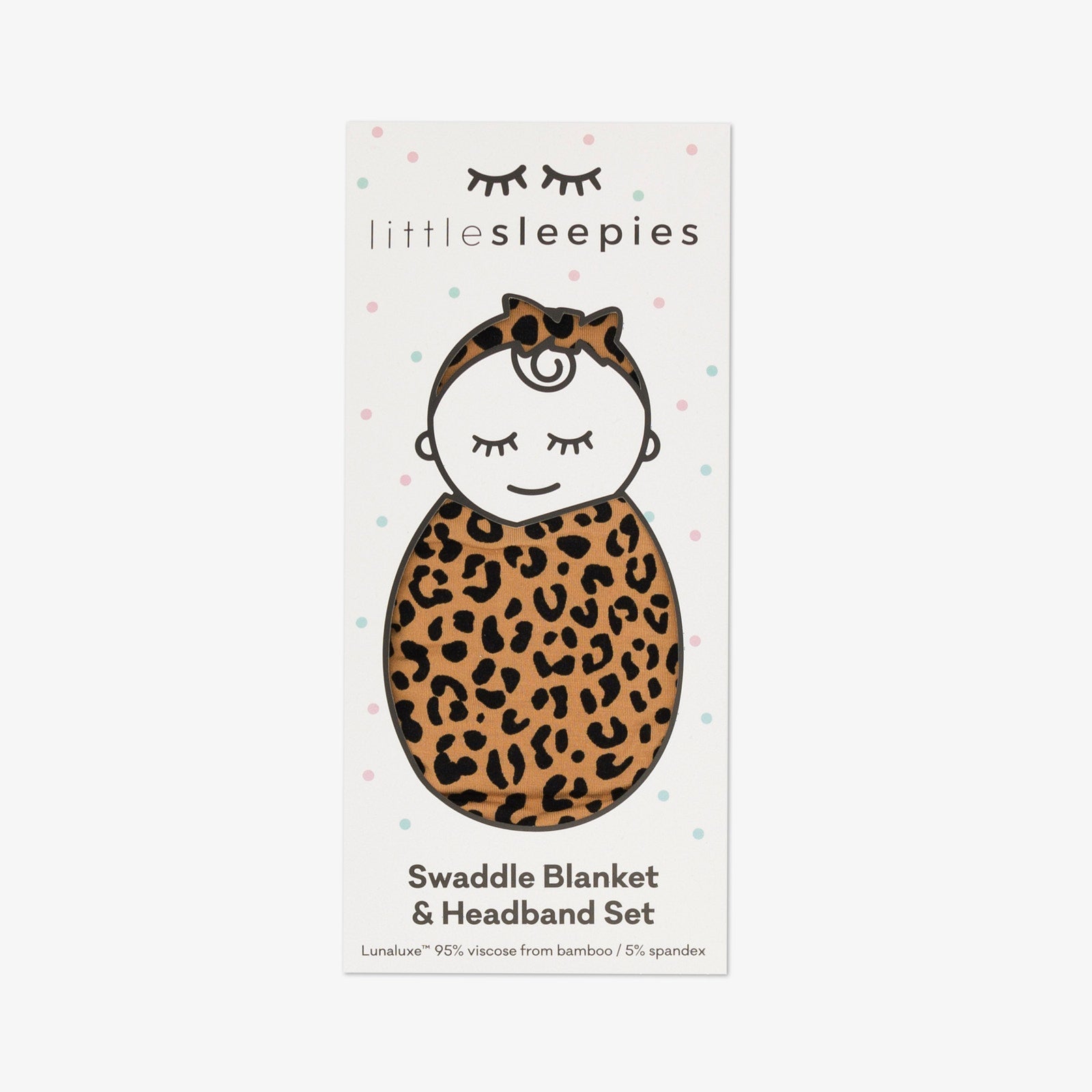 Classic Leopard Swaddle & Luxe Bow Headband Set