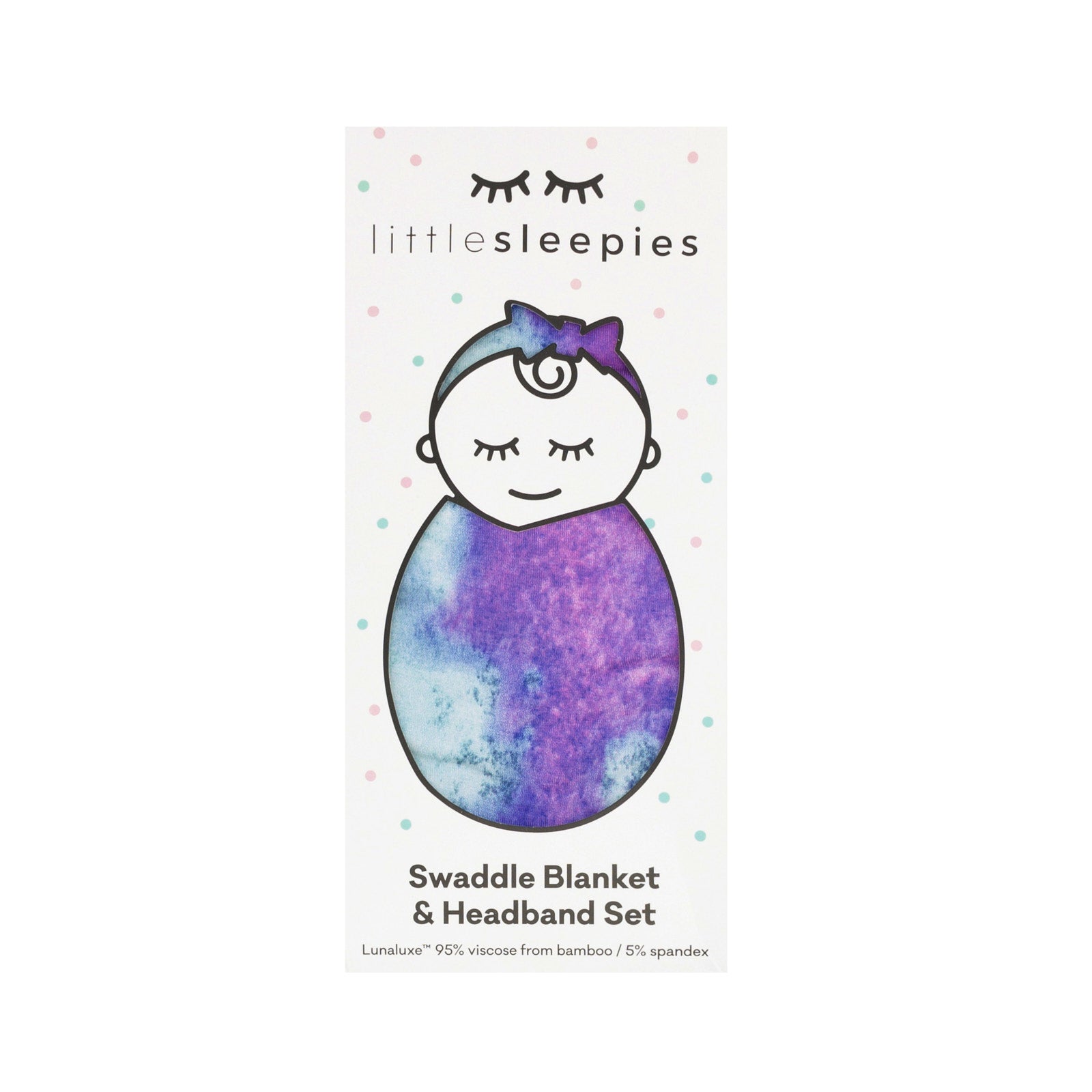 Purple Watercolor Swaddle & Luxe Bow Headband Set