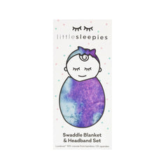 Purple Watercolor Swaddle & Luxe Bow Headband Set