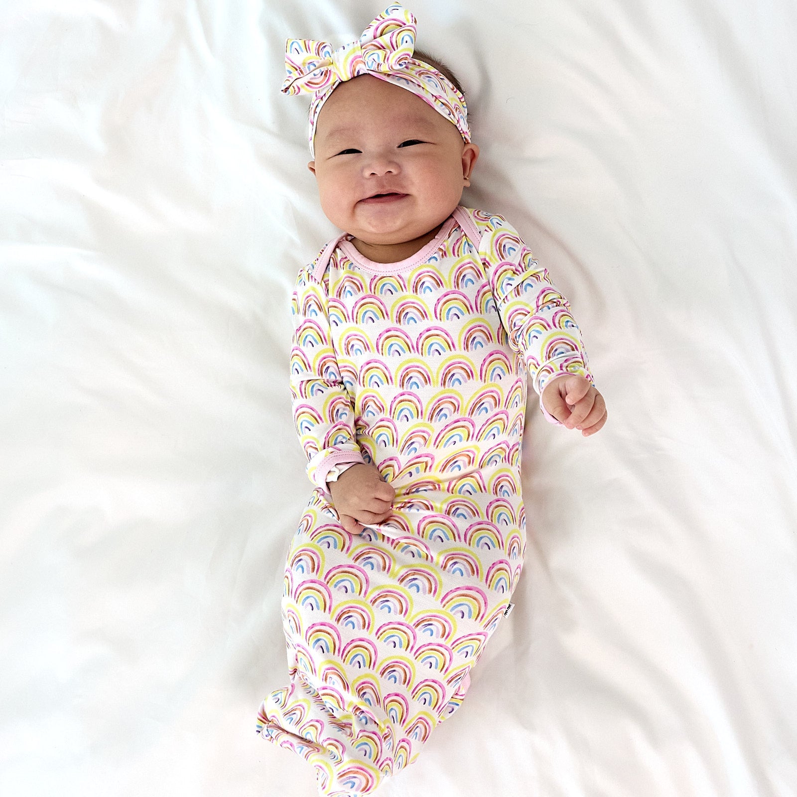 Pastel Rainbows Infant Gown