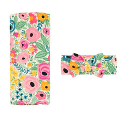 Secret Garden Swaddle & Luxe Bow Headband Set