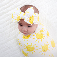 Sunshine Swaddle & Luxe Bow Headband Set