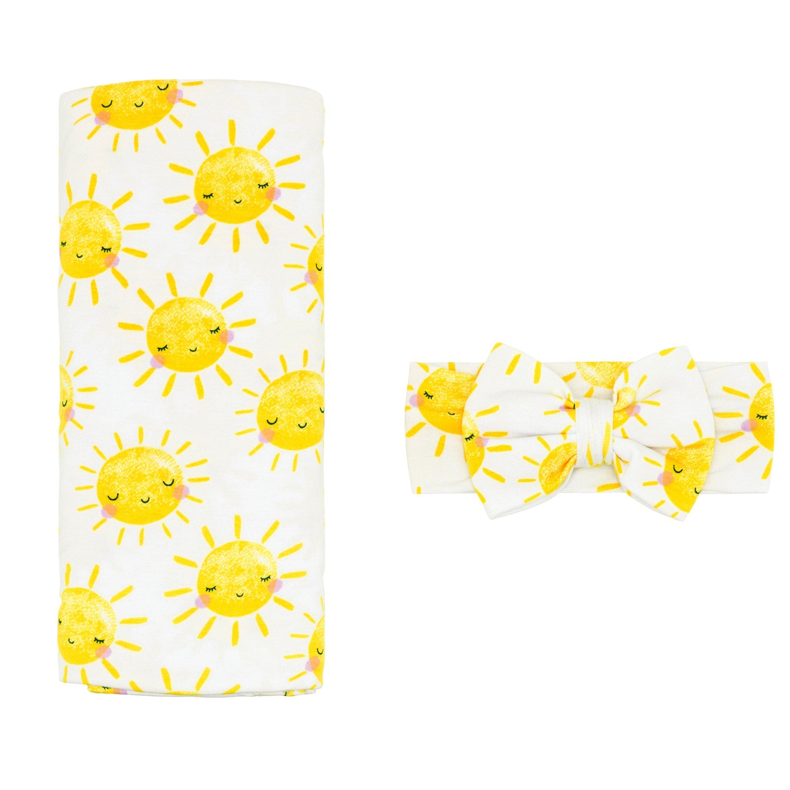 Sunshine Swaddle & Luxe Bow Headband Set