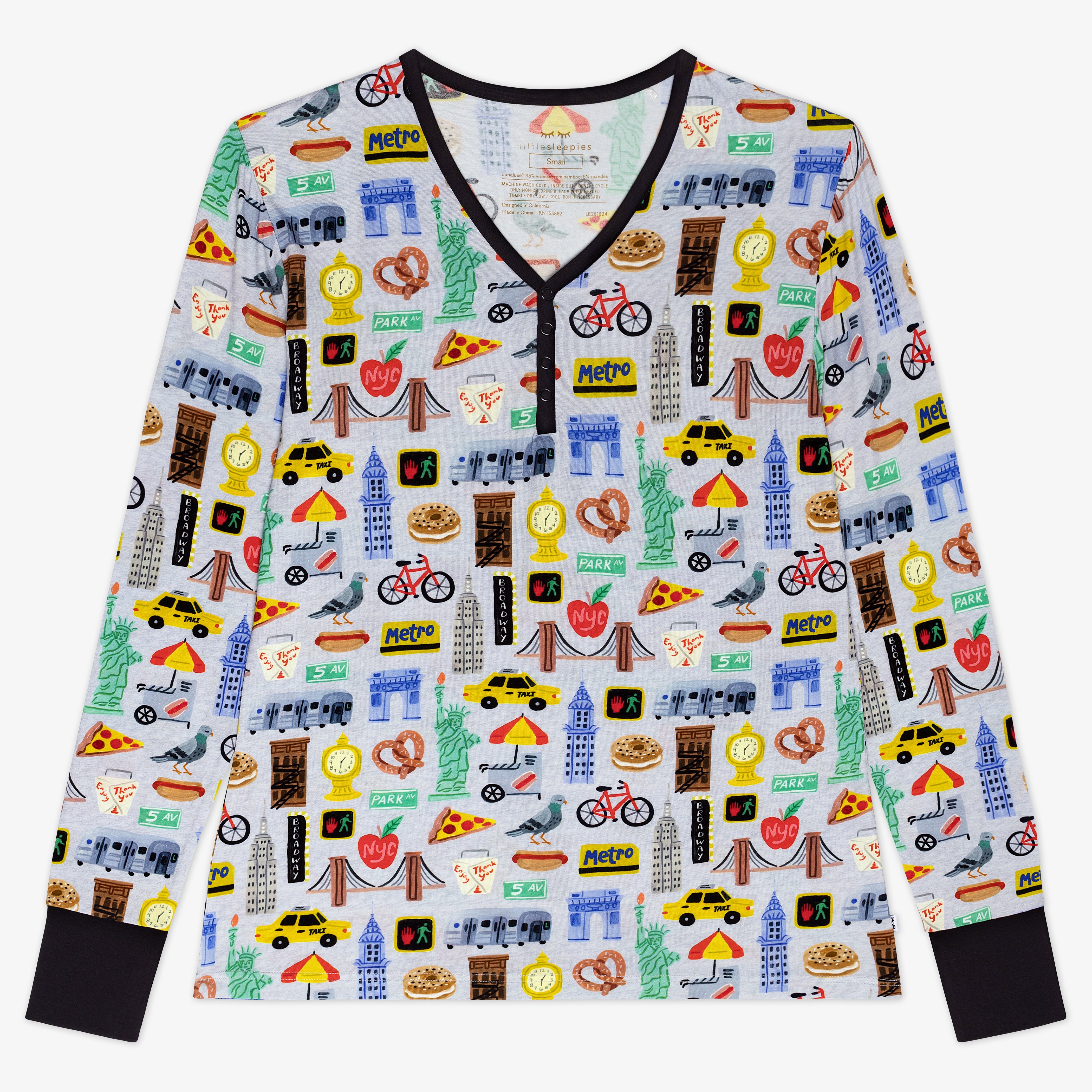 The Big Apple Women's Long Sleeve Pajama Top
