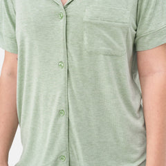 Heather Sage Women's Short Sleeve & Shorts Pajama Set