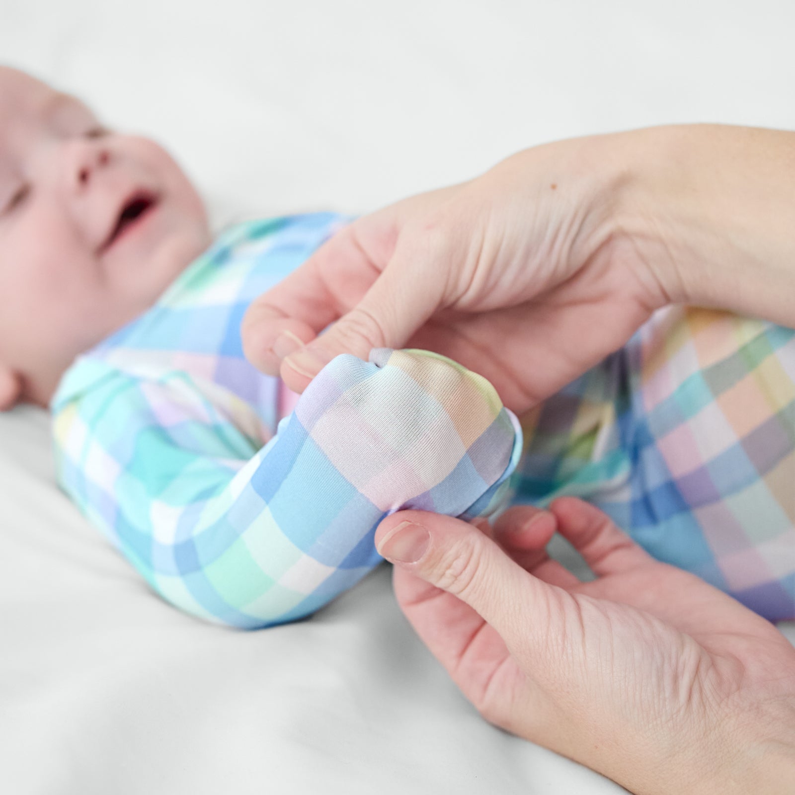 Pastel Plaid Infant Gown