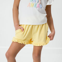 Lemon Twist Ruffle Shorts