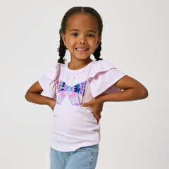 Butterfly Graphic Double Flutter Tee