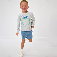 Light Heather Gray Apple Crewneck Sweatshirt