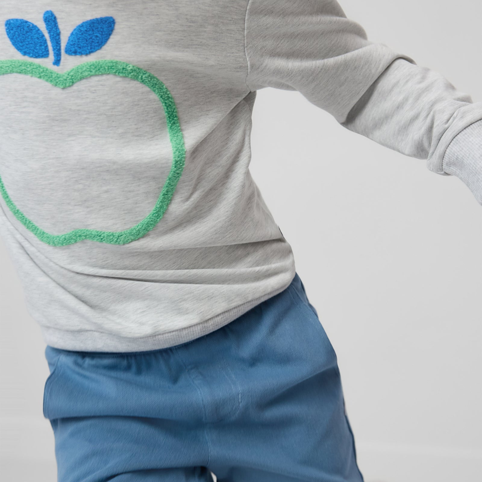 Light Heather Gray Apple Crewneck Sweatshirt