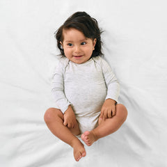 Light Heather Gray Long Sleeve Bodysuit